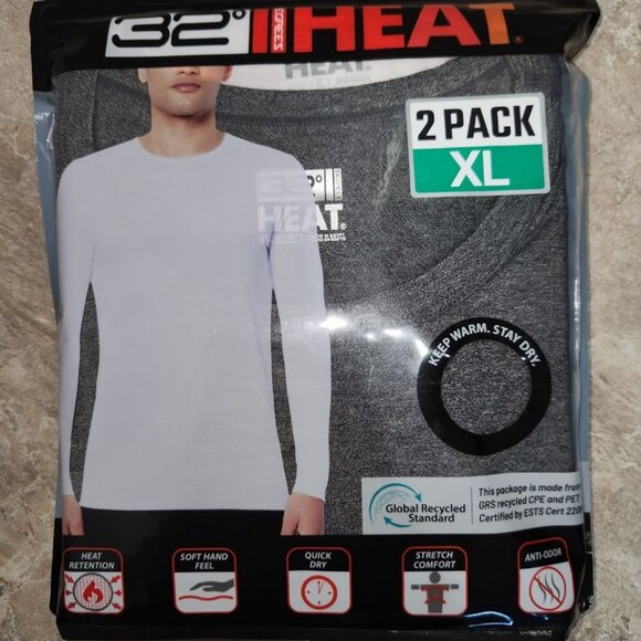✨ 32 DEGREES | Men's heat long sleeve crew neck tee (2 pack) - Picture 2 of 3